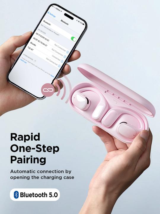 Actual product image Joyroom Openfree JR-OE1 wireless on-ear headphones - pink (18 h, Wireless)