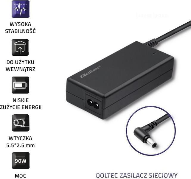 Produktbild Qoltec 50099.90W - Notebook - Indoor - 100-240 V - 50/60 Hz - 90 W - 20 V (90 W)