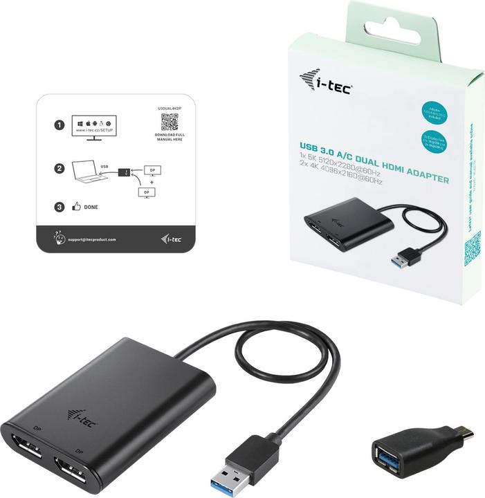 Produktbild i-tec USB 3.0 zu (DP, 6 cm)