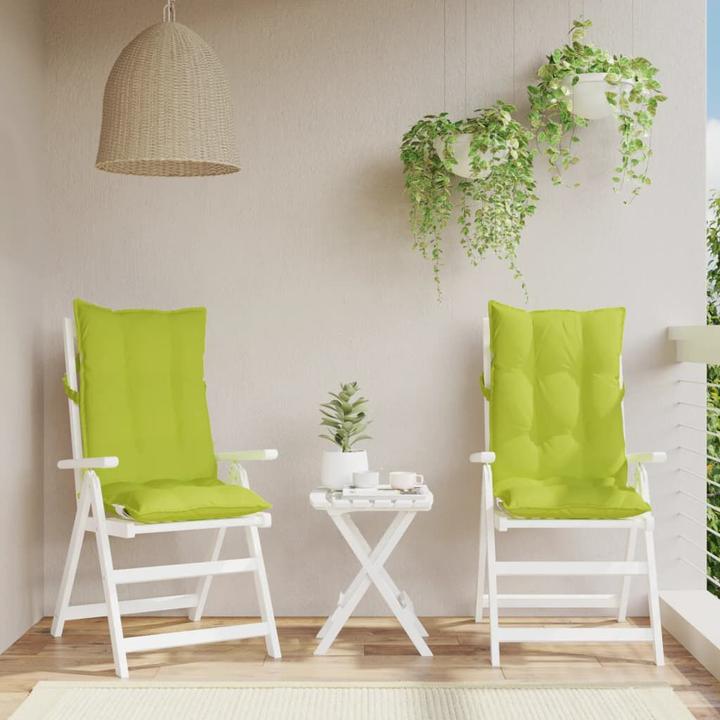 Image du produit VidaXL Coussins de chaise à haut dossier 2 pcs. Tissu Oxford vert fluo (120 x 50 x 7 cm)