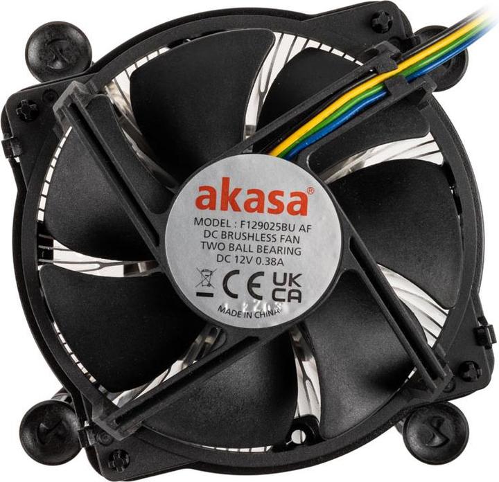 Actual product image Akasa Copper Core Cooler for Intel LGA1700 up to 125W TDP. pushpin (63.20 mm)