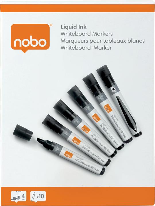 Produktbild Nobo N-Marker Viscom 4mm 1915382 schwarz 10 Stück (Schwarz, 4 mm, 10 x)