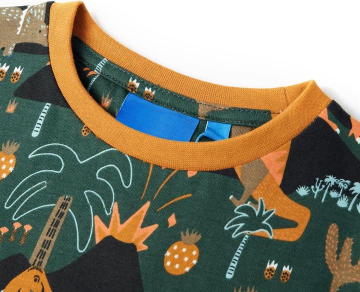 Produktbild VidaXL Kinderpyjama mit Langen Ärmeln Dunkelgrün 128,Material (128)