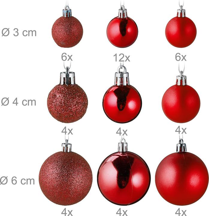 Actual product image Relaxdays Christmas baubles set (100 -part)