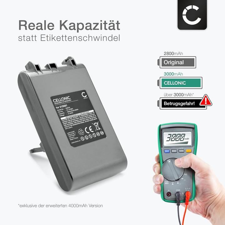 Actual product image Cellonic Ersatzakku für Dyson Staubsauger