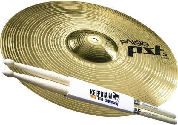 Paiste PST3 16 Crash Cymbal with Drumsticks (16", Percussion)