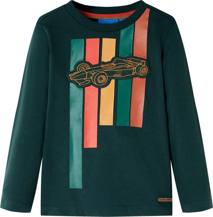 VidaXL Kinder-Langarmshirt Dunkelgrün 128,Material: 100 (128)