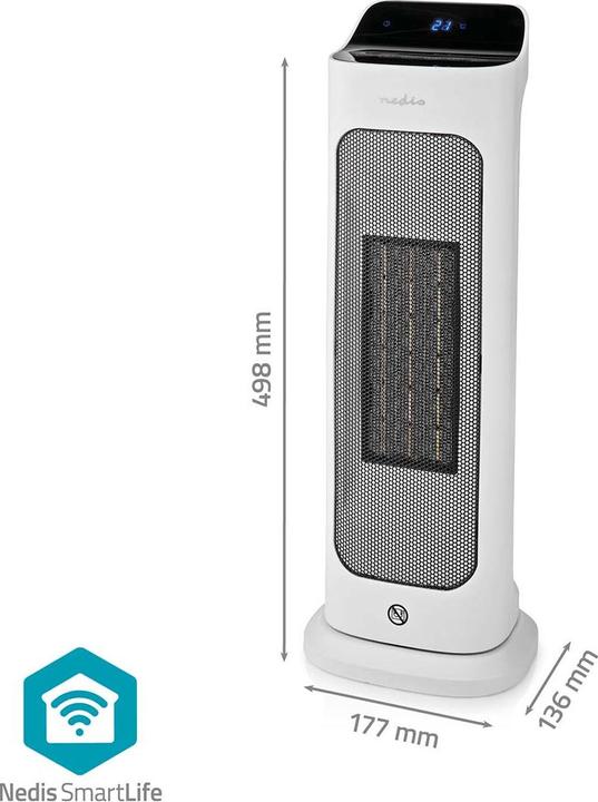 Actual product image Nedis SmartLife ceramic PTC fan heater | Wi-Fi | 2000 W | 2 heat settings | oscillation | display (2000 W)