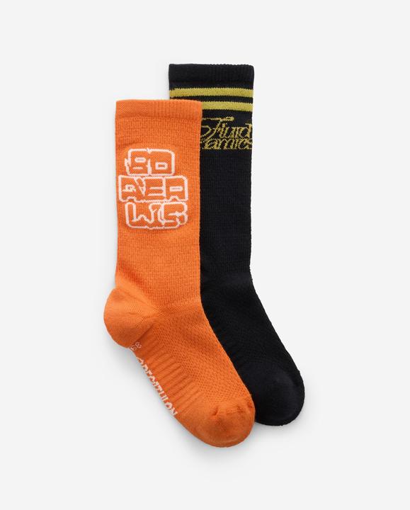 Actual product image Decathlon Sportsocken Mid 2er-Pack - orange/weiss (39 - 42)