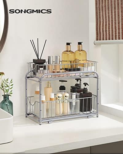 Actual product image Songmics Kitchen shelf 2 drawers silver