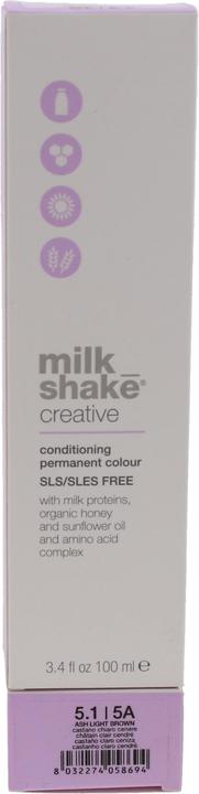 Produktbild Milk_Shake Creative - farba do włosów 100ml, pełna paleta kolorów - 5,1 | 5A || Jasny Popielaty Brąz (5A, Jasny Popielaty Brąz, 5,1)
