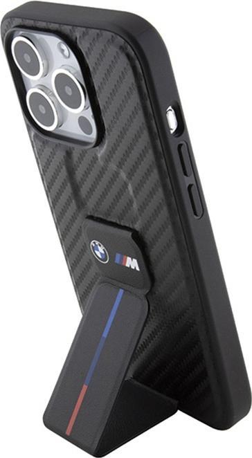 Produktbild BMW BMHCP15LGSPCCK iPhone 15 Pro 6.1" czarny/black hardcase Grip Stand Smooth & Carbon (Apple iPhone 15 Pro)