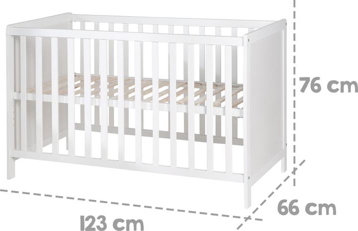 Produktbild Roba Multifunktionsbett mit Beistellfunktion inkl. Bettausstattung (60 x 120 cm)