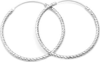 Beneto Luxury round silver earrings AGUC357 - Diameter: 3 cm (L)