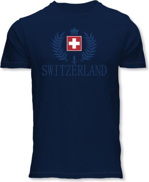 CreaDiva T-Shirt Switzerland Stick dunkelblau unisex M (M)