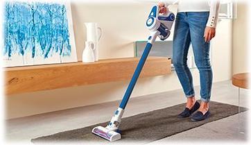 Image du produit Polti PBEU0118 FORZASPIRA SLIM SR90B PLUS Aspirateur électrique rechargeable, Bleu/Blanc