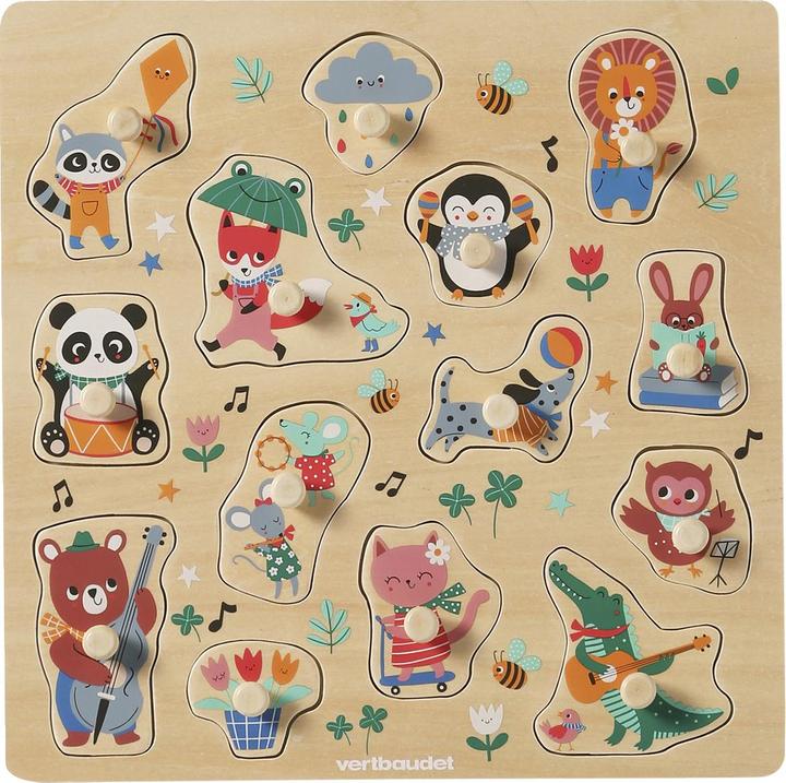 Image du produit Vertbaudet Puzzle à assembler pour bébé HAPPY ANIMALS en bois FSC®. (14 pièces)