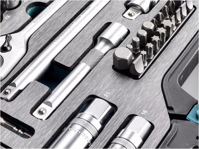 Actual product image technocraft Jeu clés à douille,1/4+1/2",86-pcs., "Silverline"
