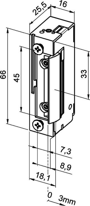 Actual product image effeff Electric strike 118 F FaFix with radius latch (Indoor)