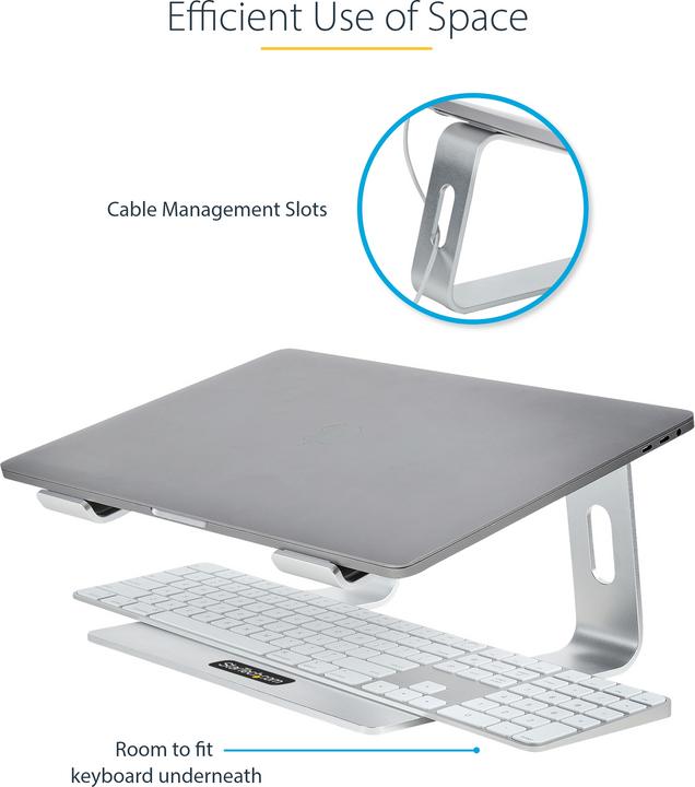 Image du produit StarTech com LAPTOP-STAND-SILVER, Supports de Notebook, Argent, 43,2 cm (17"), Aluminium, 5...