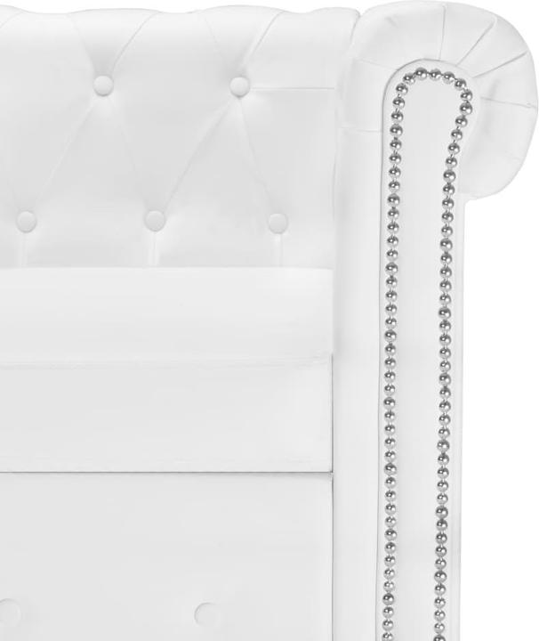 Produktbild VidaXL Chesterfield-Sofa in L-Form Kunstleder Weiss