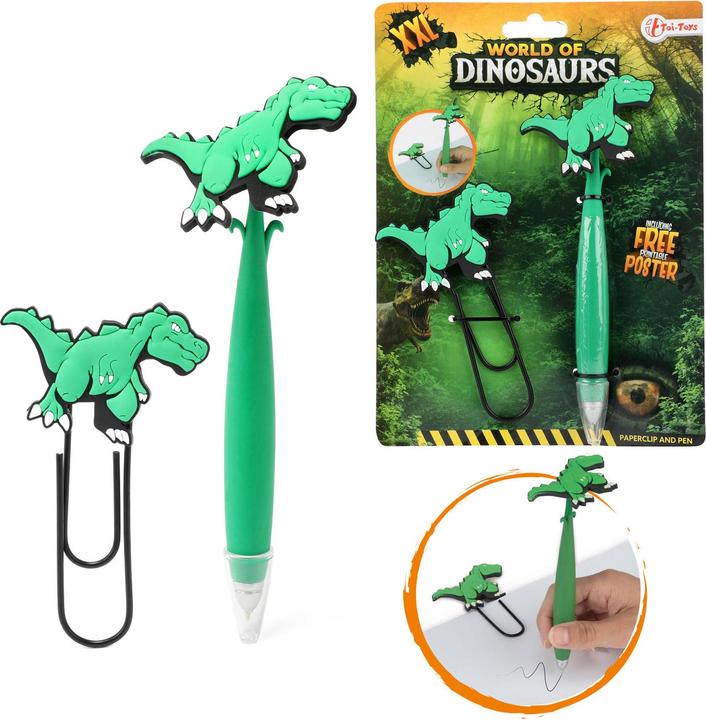 Actual product image Toi-Toys Dinosaur mega paper clip with pen (1 x)