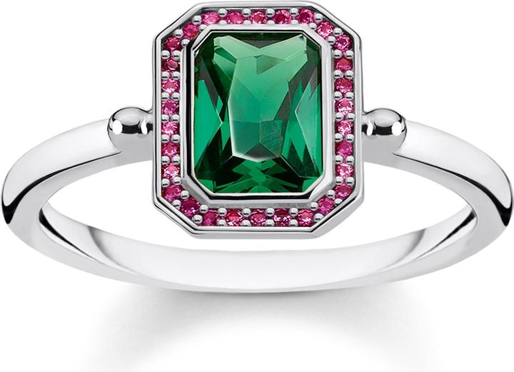 Thomas Sabo Ring Steine Rot & Grün silber (54, 925 Silber)