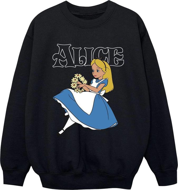Disney Jungen Alice im Wunderland Blumen Sweatshirt (128)