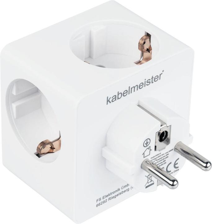 Actual product image Good Connections Kabelmeister socket cube 3x Schuko socket, USB-C (20W, PD3.0), USB-A, white (3 x, CEE 7/3)