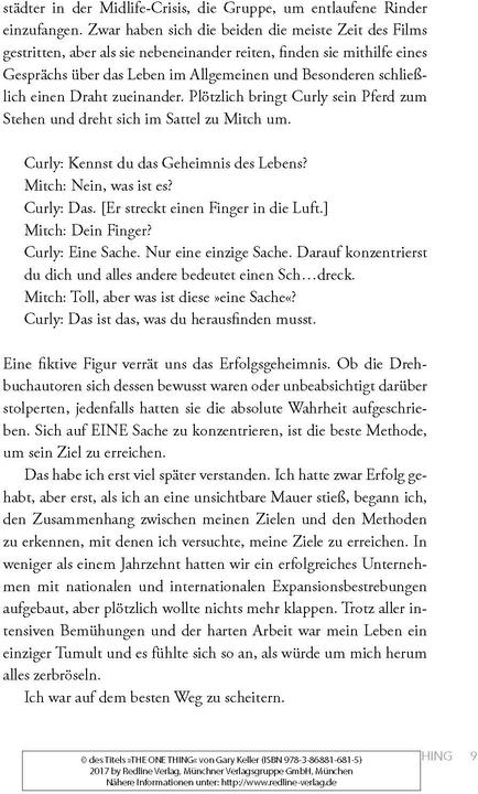 Produktbild The One Thing (Deutsch, Jay Papasan, 2017)