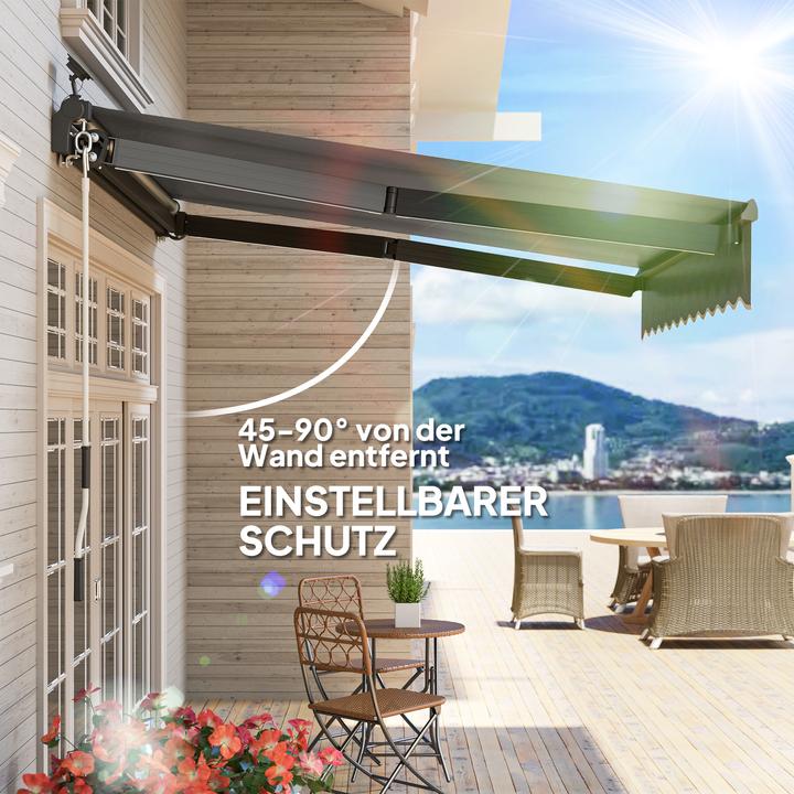 Produktbild Outsunny Klemmmarkise Aluminium, Polyester Grau (2.50 m)