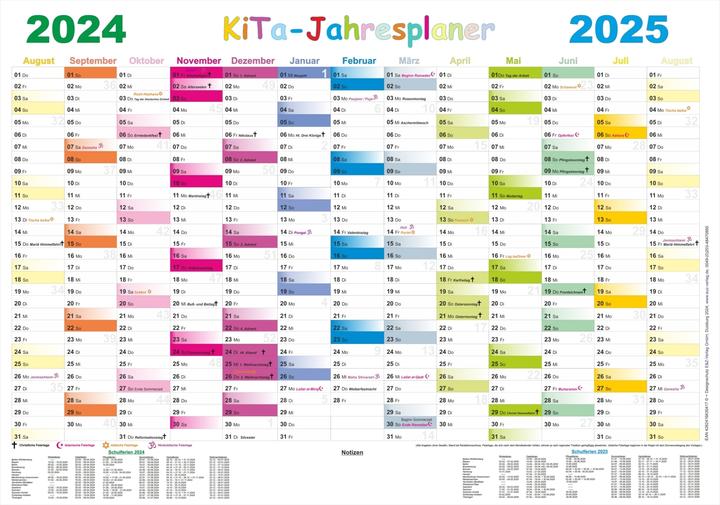 Actual product image Daycare centre annual planner 2024/2025 (100 x 70 cm)