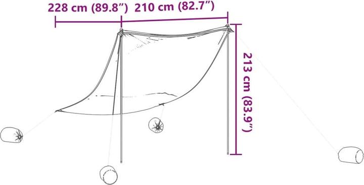 Image du produit VidaXL Tente d'ombrage de plage avec sacs de sable 214 x 236 cm (Tente de plage, 0.18 kg, 4 personnes)