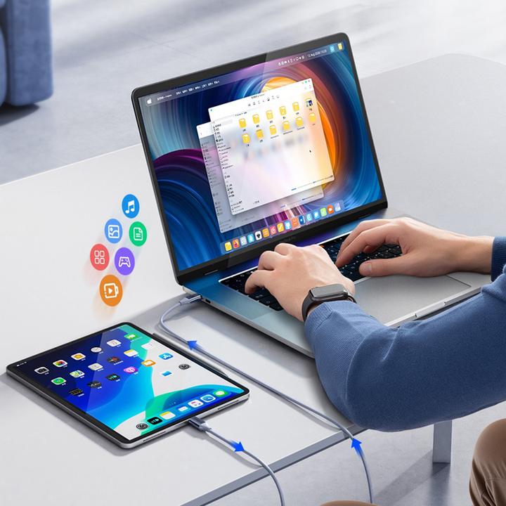 Actual product image Orico Cable CDX 60W 3A Power Delivery USB-C - USB-C cable 1m - blue (1 m, USB 2.0, 60 W)