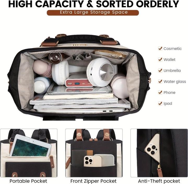 Image du produit Only-Bags.Store Petit sac à dos élégant pour ordinateur portable - Sac à dos de collège à la mode avec bretelles