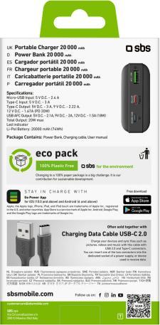 Produktbild SBS TTBB20000PD20K (20000 mAh, 20 W, 74 Wh)