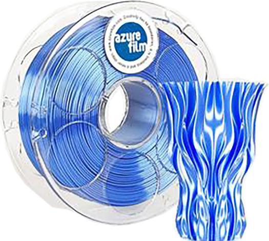Actual product image AzureFilm Silk Ocean Blue 1.75mm 1kg 3D Filament (PLA, 1.75 mm, 1000 g, Blue)