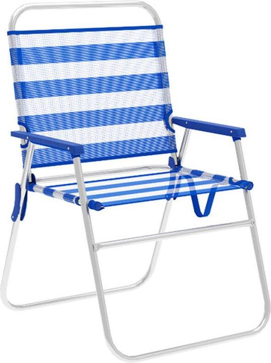 Marbueno Gepolsterte Campingstuhl Streifen Blau Weiss 52 x 80 x 56 cm