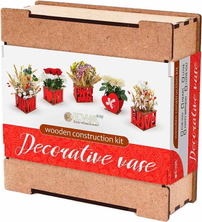 Image du produit Eco Wood Art Vase décoratif en bois - LOVE