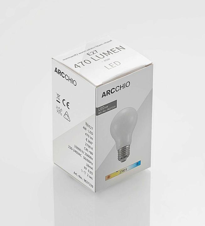 Produktbild Arcchio LED-Lampe E27 4W 2.700K dimmbar, opal (E27, 4 W, 470 lm, 1 x, E)