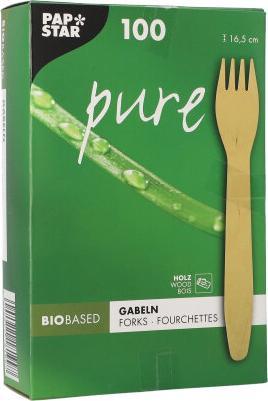 Produktbild Papstar Holz-Gabeln pure (100 x)