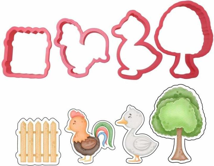 Produktbild Cut my Cookies Ausstecher Bauernhof Set mit Hahn und Ente