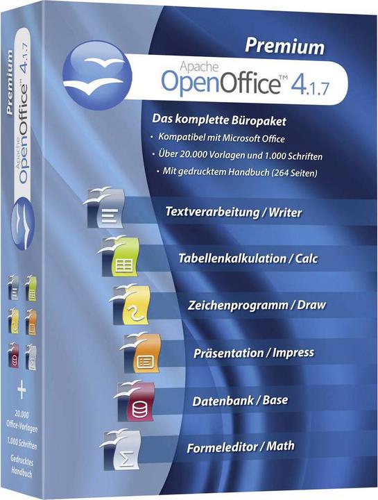 Produktbild Apache OpenOffice 4.1.7 Premium (1 User, unbegrenzt)
