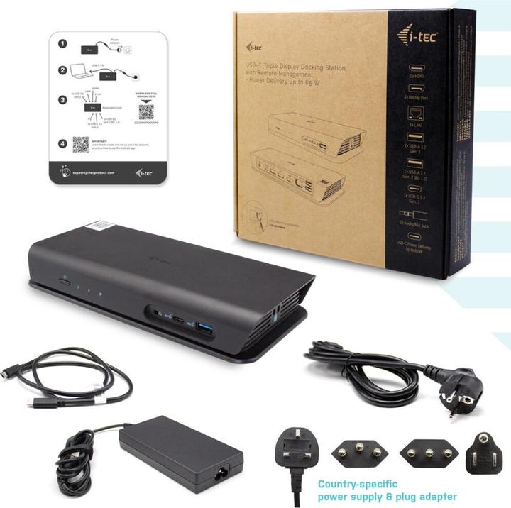 Produktbild i-tec USB-C Smart Docking Station triple screen, PD 65W (USB-C, 3 Ports)