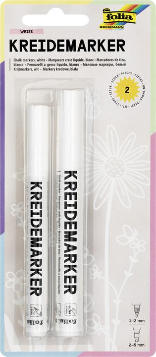 Immagine prodotto Folia Pennarello a gesso (Bianco, 5 mm, 2 x)