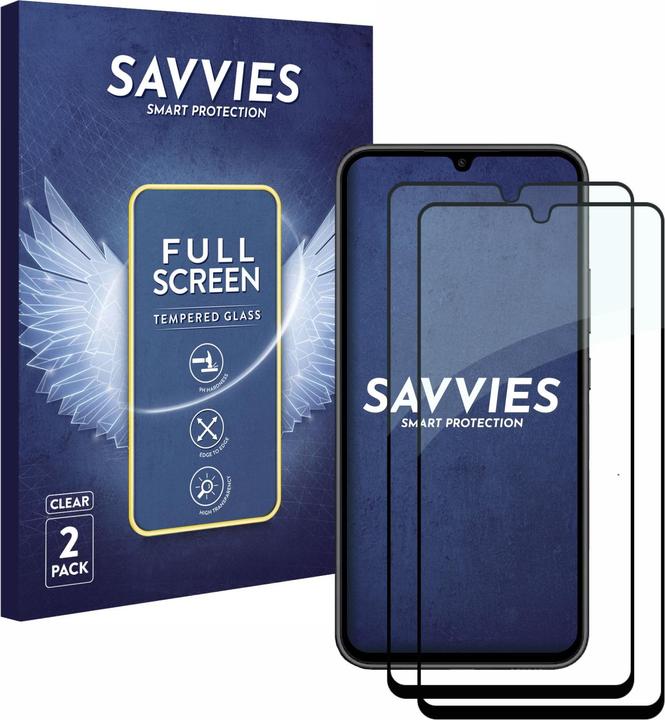 Produktbild Savvies Full-Screen Displayschutz Panzerglas Schutzglas (2 Stück, Samsung Galaxy A34 5G)
