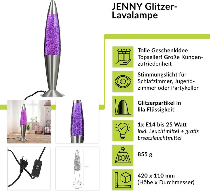 Actual product image Licht-Erlebnisse Lava lamp Jenny (210 lm, G9)