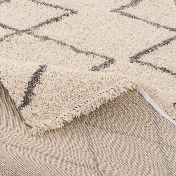 Produktbild Pergamon Hochflor Langflor Shaggy Teppich Casablanca Rauten (80 x 160 cm)