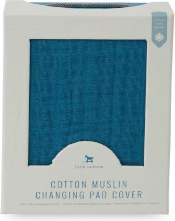 Actual product image little unicorn Cotton Muslin Changing Pad Cover - Lake (40 x 80 cm)