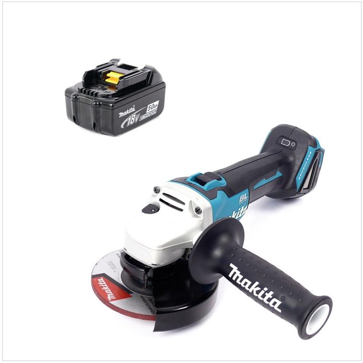 Produktbild Makita DGA 504 T1 Akku Winkelschleifer 18V 125mm Brushless + 1x Akku 5,0Ah - ohne Ladegerät (125 mm)